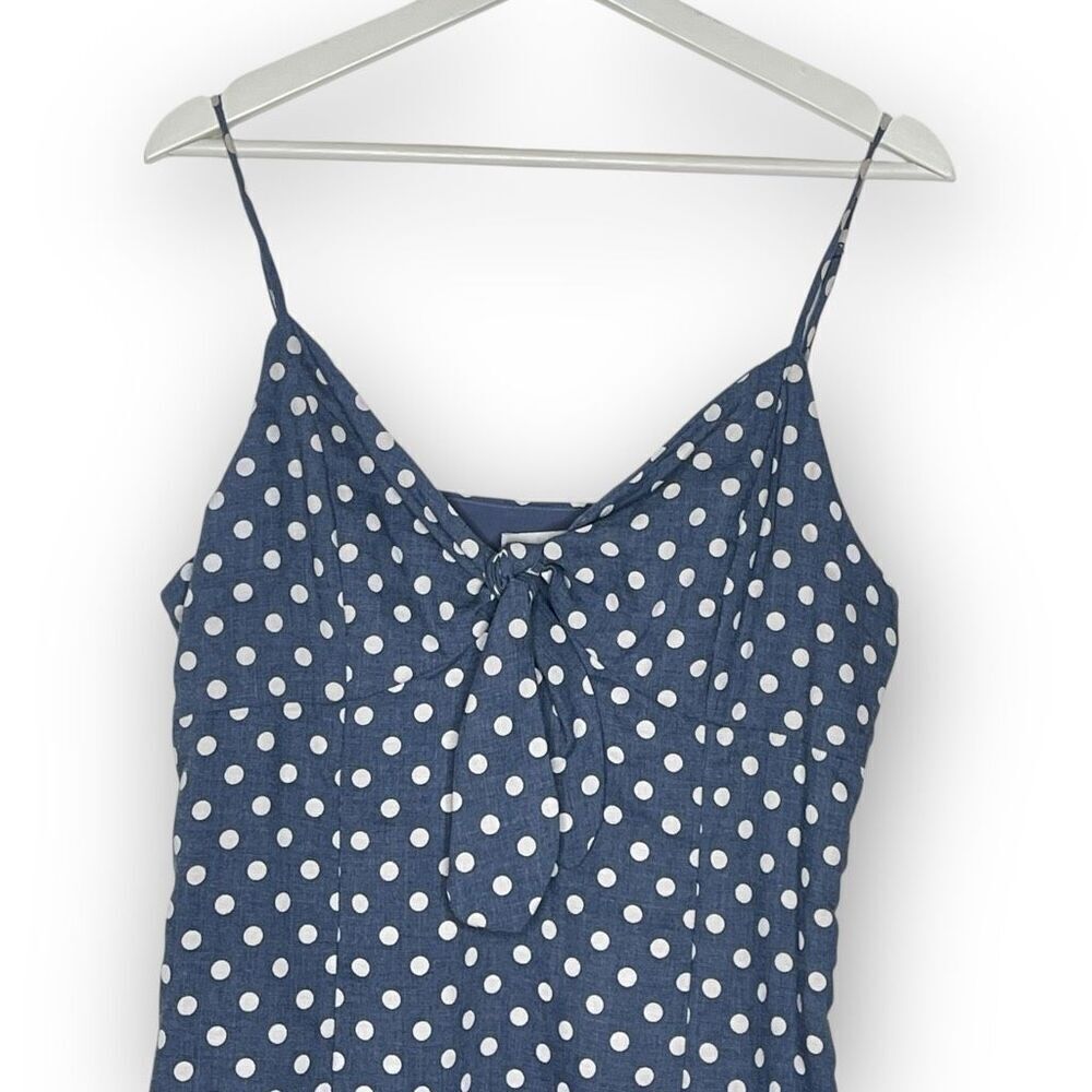 Paper Crane Polka Dot Bodycon Mini Dress Blue White Pin-Up Retro Women's Large - Picture 3 of 9